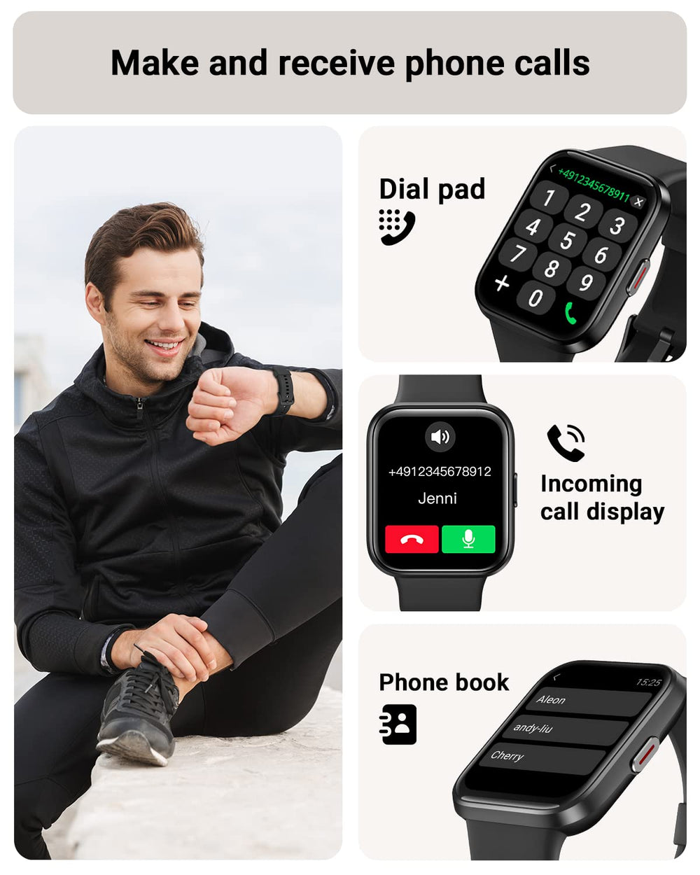 Tensky Smart Watch with Alexa built-in for hands-free control