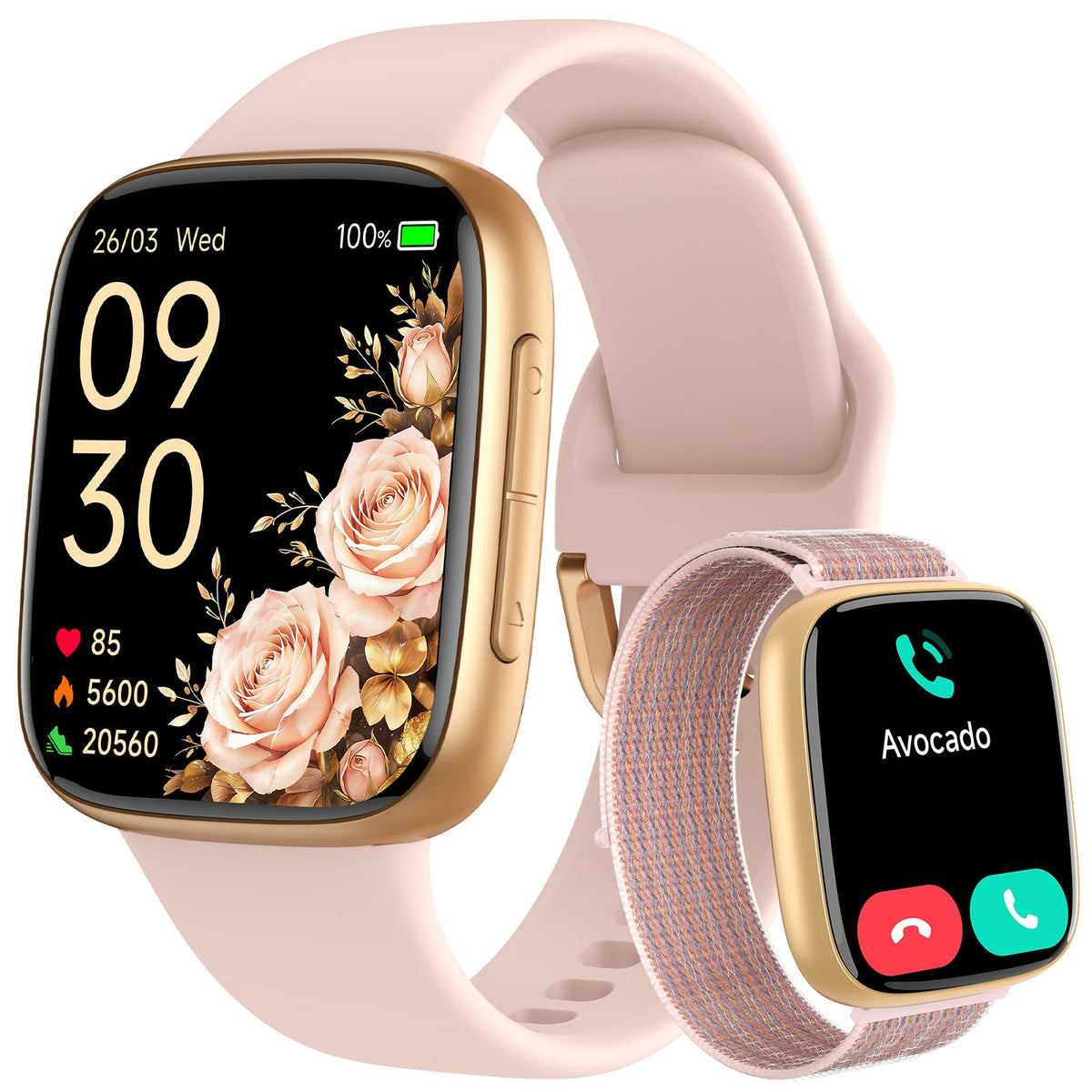 Tensky smart watch for women with AMOLED display offers sharp daytime readability.