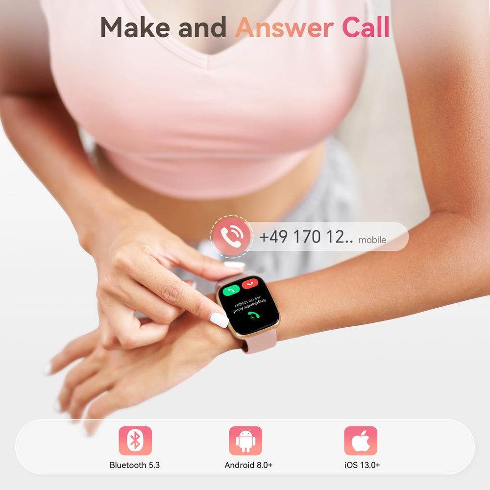 Tensky heart rate and SpO2 tracking on the women’s watch for real-time insights.