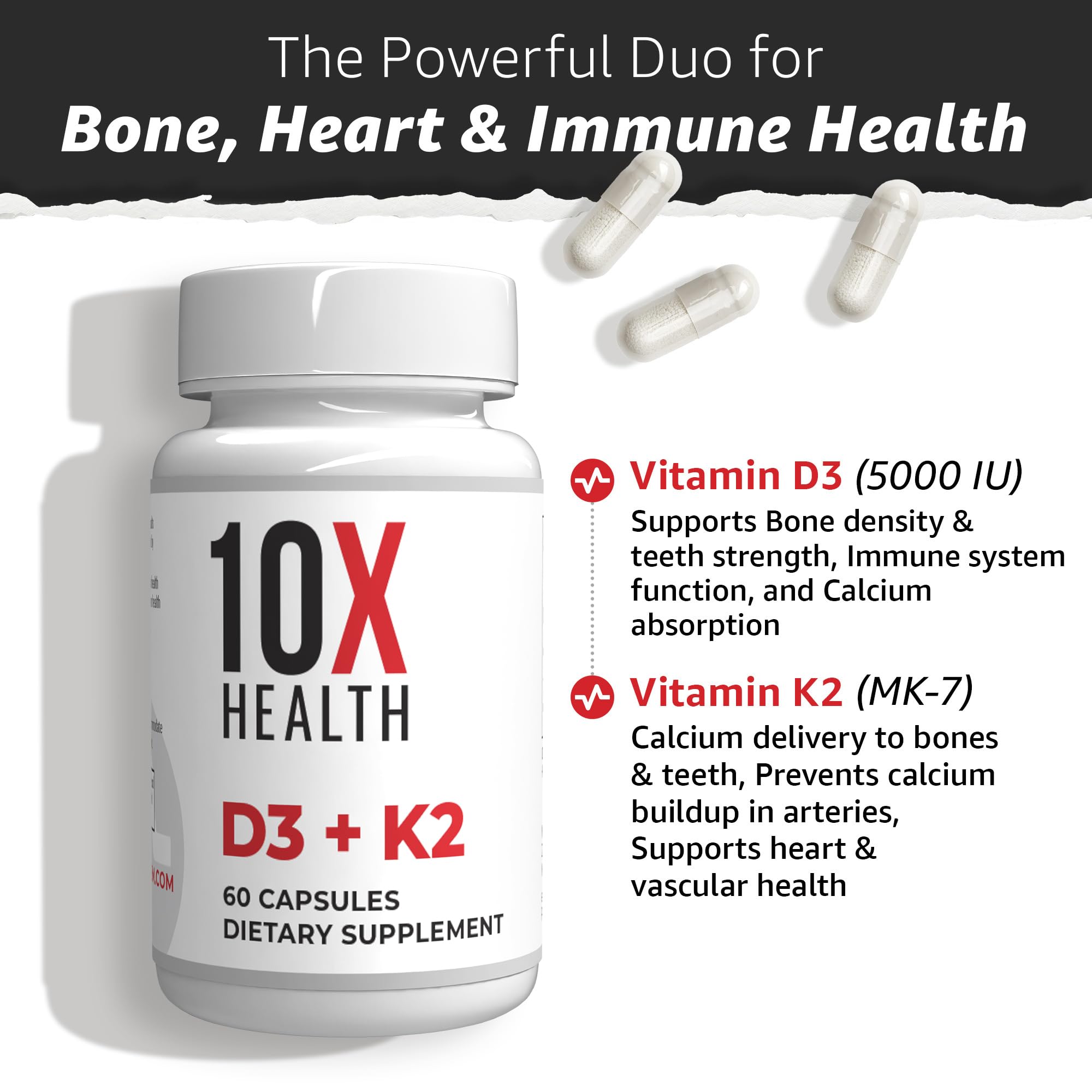 TenX Health System label design highlights high-potency D3 and K2
