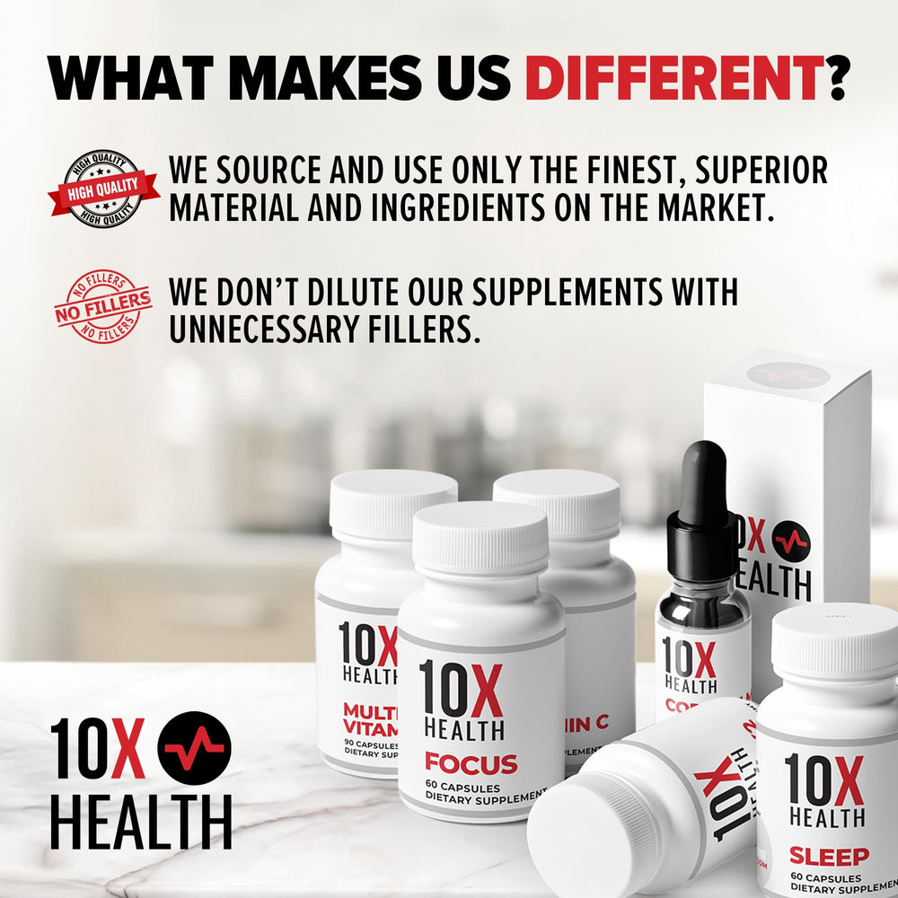 10X Health System zinc supplements on table suggest a reliable wellness routine