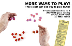Vibrant colored TENZI dice mix for quick rolling fun