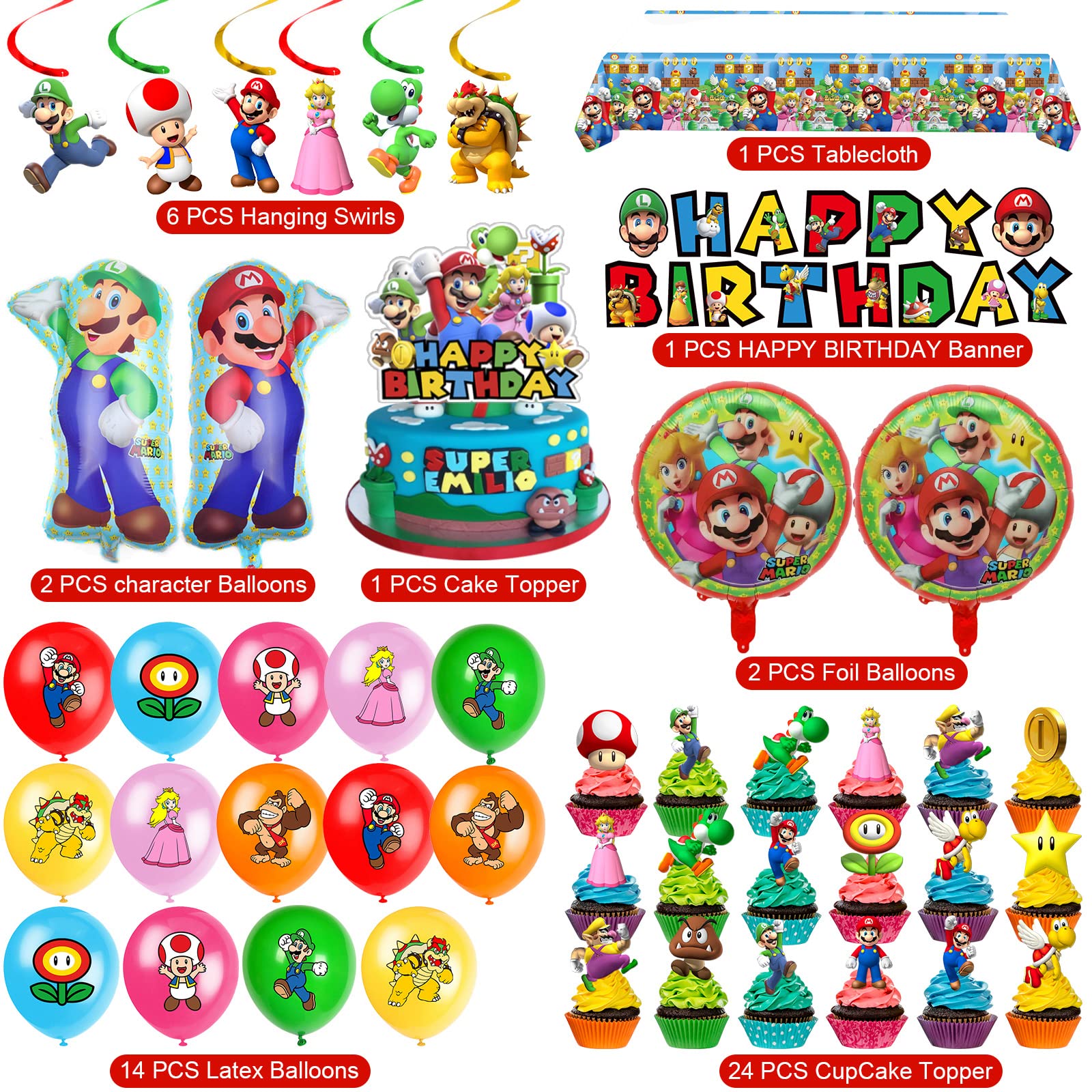 TEOY Mario balloons brighten tables and photos