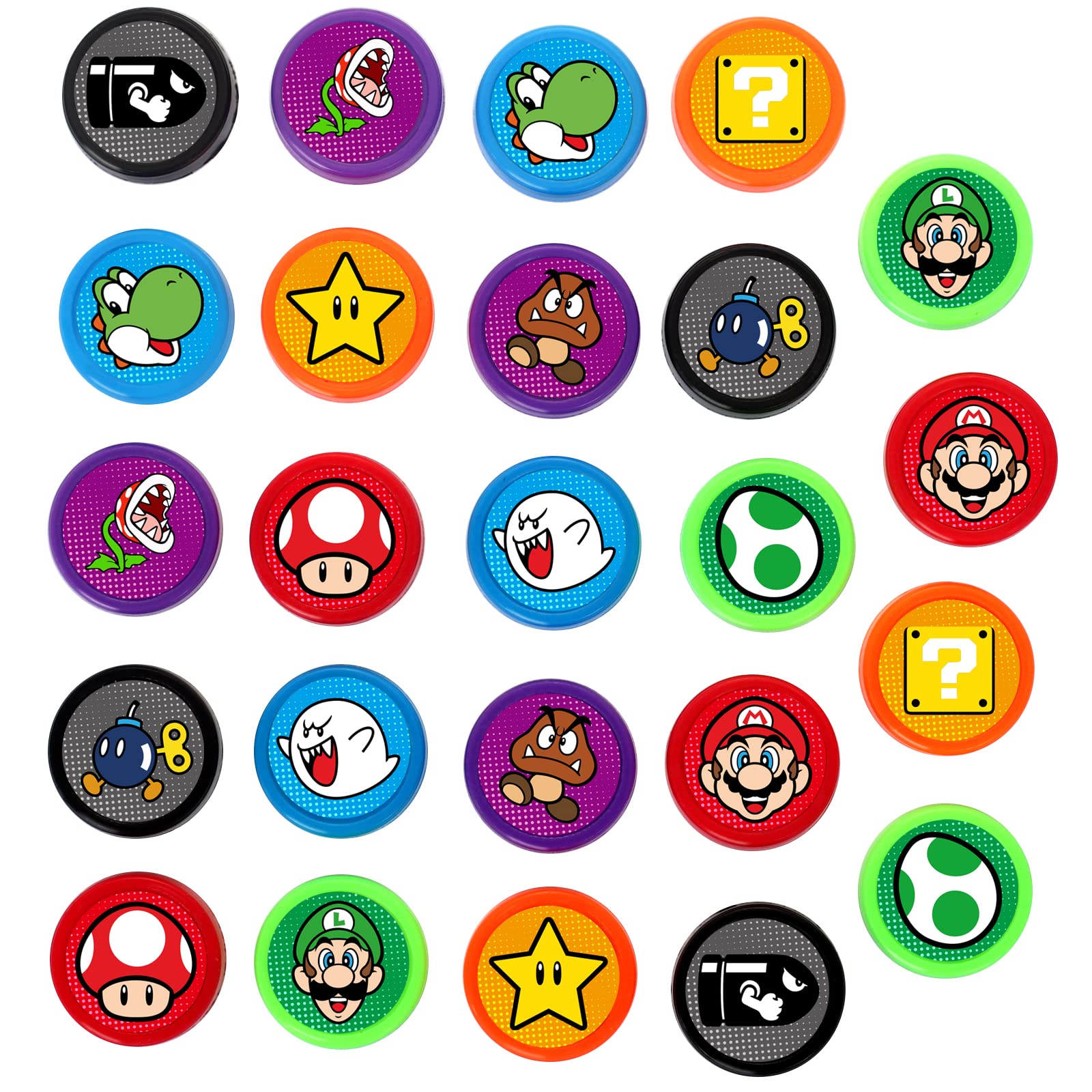 TEOY Mario stampers assortment designs ideal for playful crafts and classroom activities.