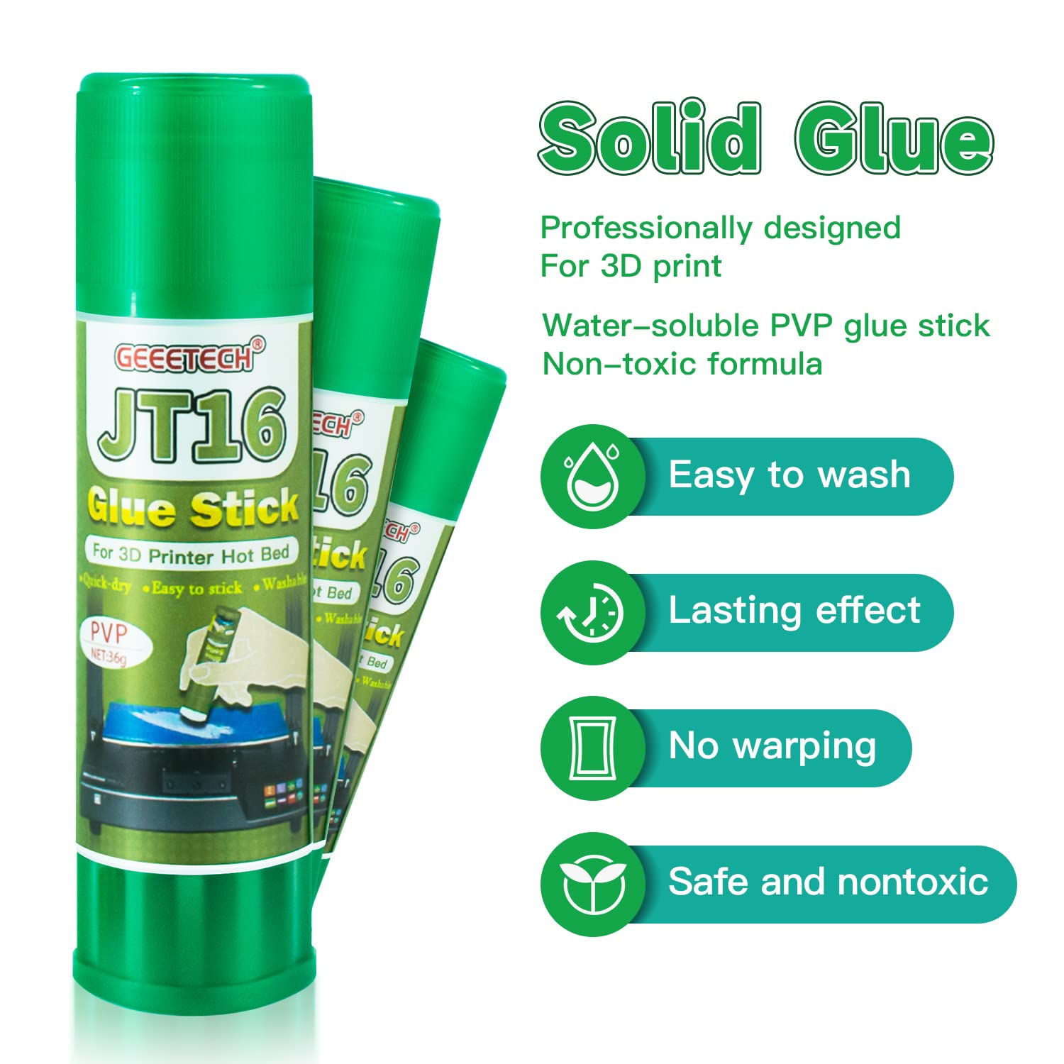TEQStone glue stick enables easy print release after cooling.