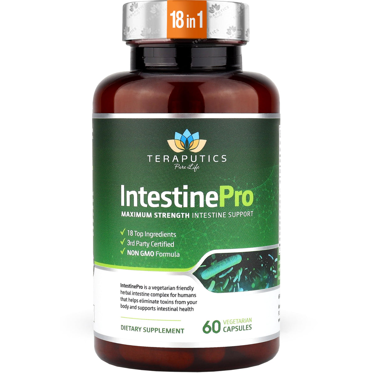Teraputics IntestinePro bottle for daily gut support.