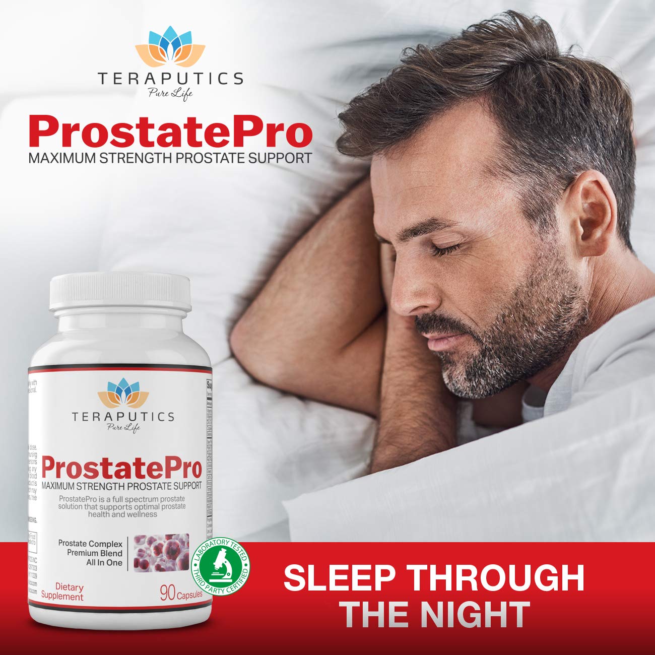 Teraputics ProstatePro beta-sitosterol and pygeum components for advanced prostate function.