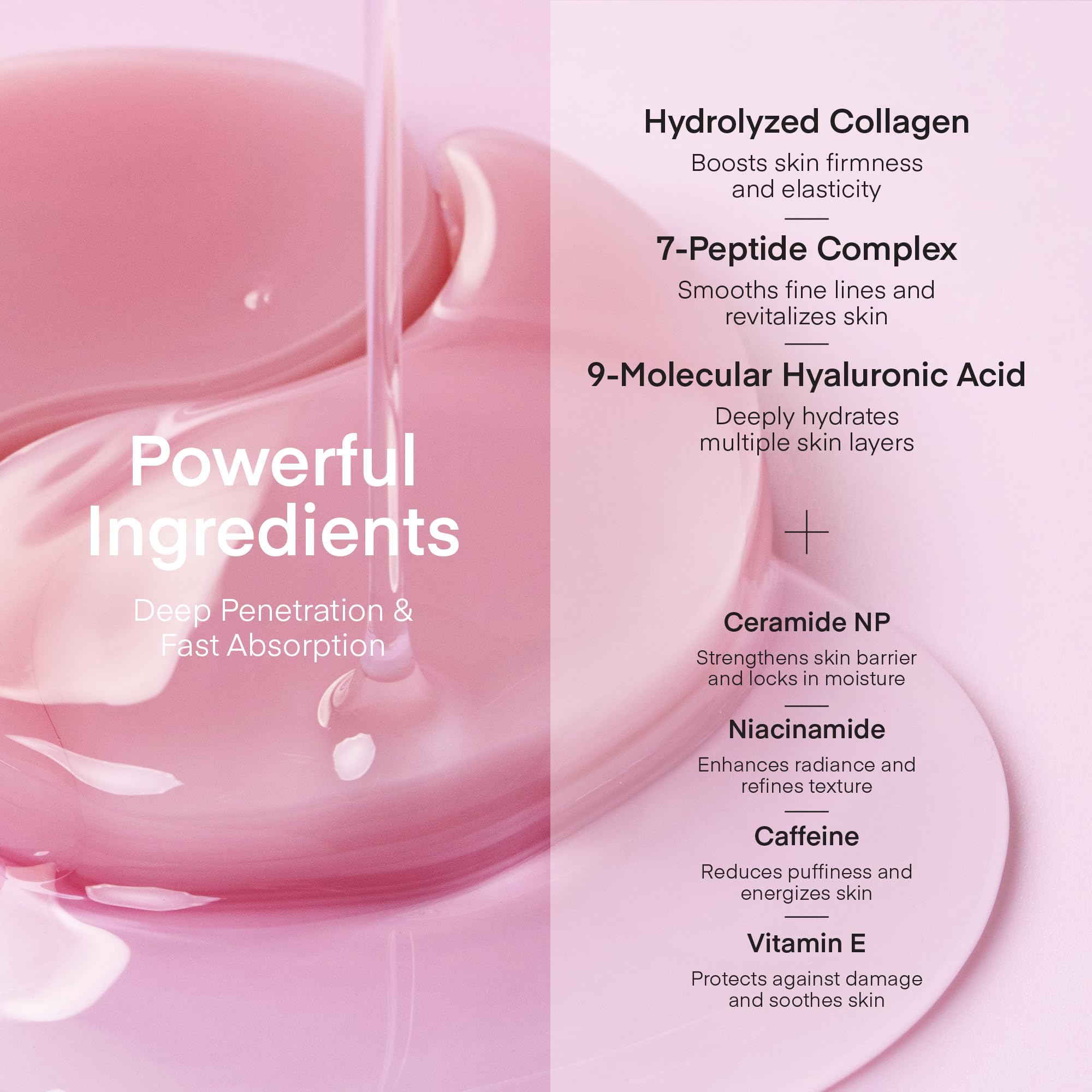 TEREZ & HONOR gel patches provide lasting moisture with hyaluronic acid.