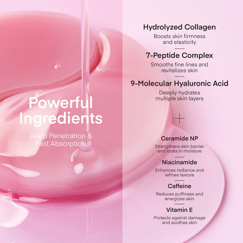 TEREZ & HONOR gel patches provide lasting moisture with hyaluronic acid.