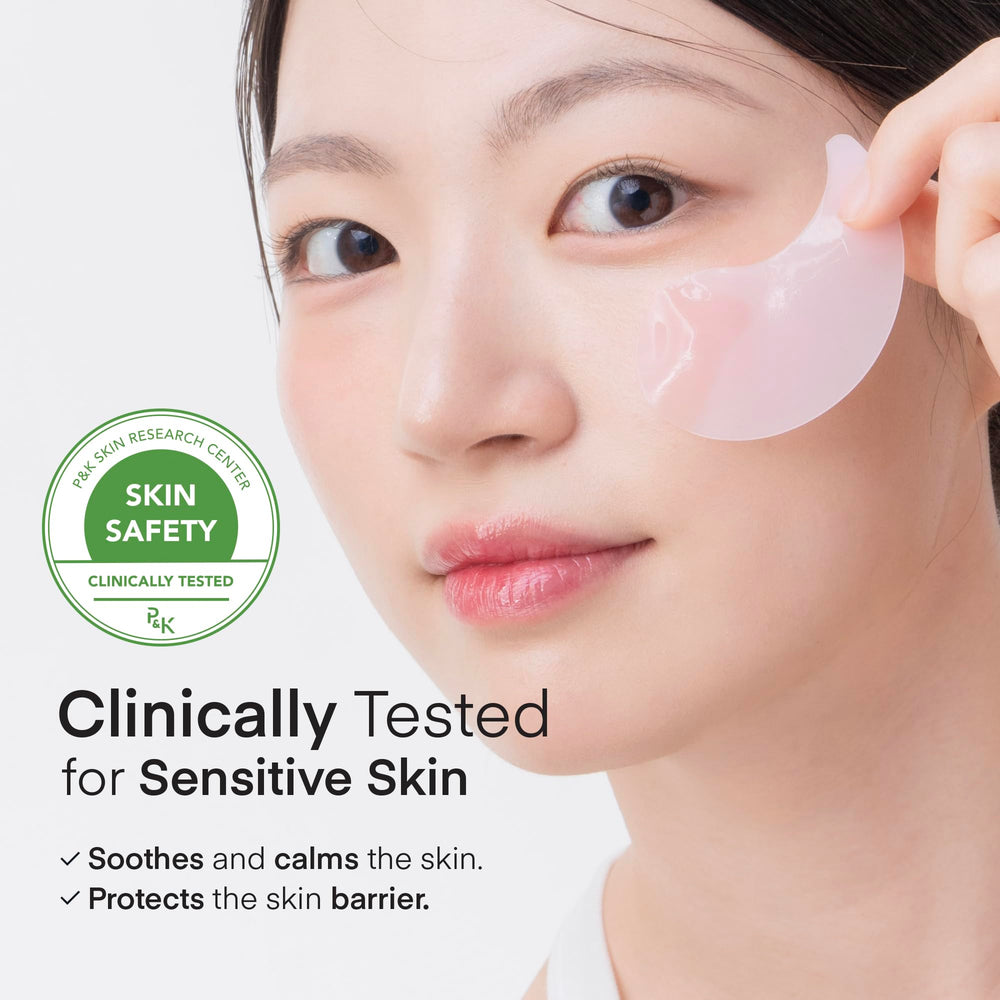 TEREZ & HONOR patches placed under eyes reduce puffiness with cooling feel.