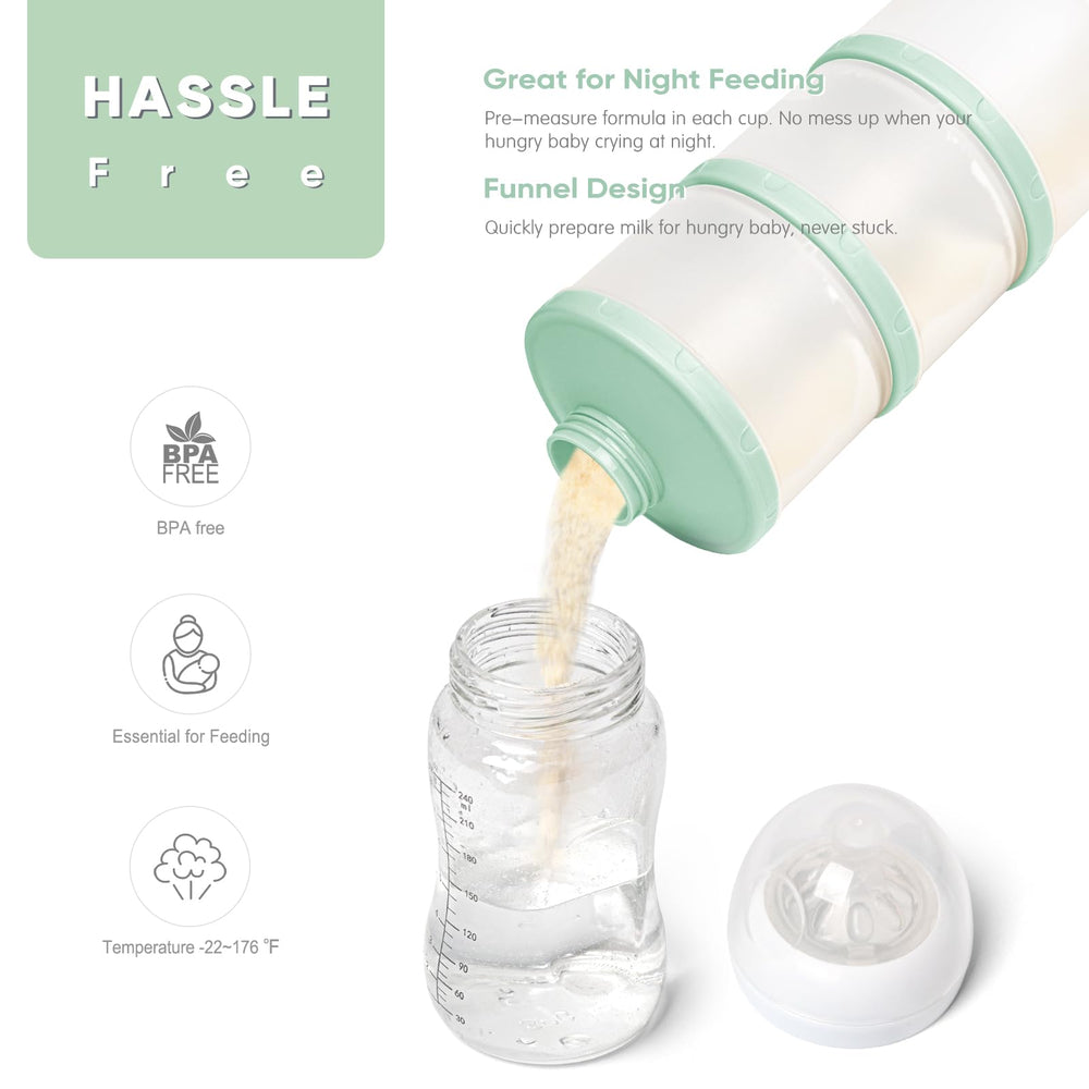 Termichy pours formula into a bottle without spills, ideal during outings.