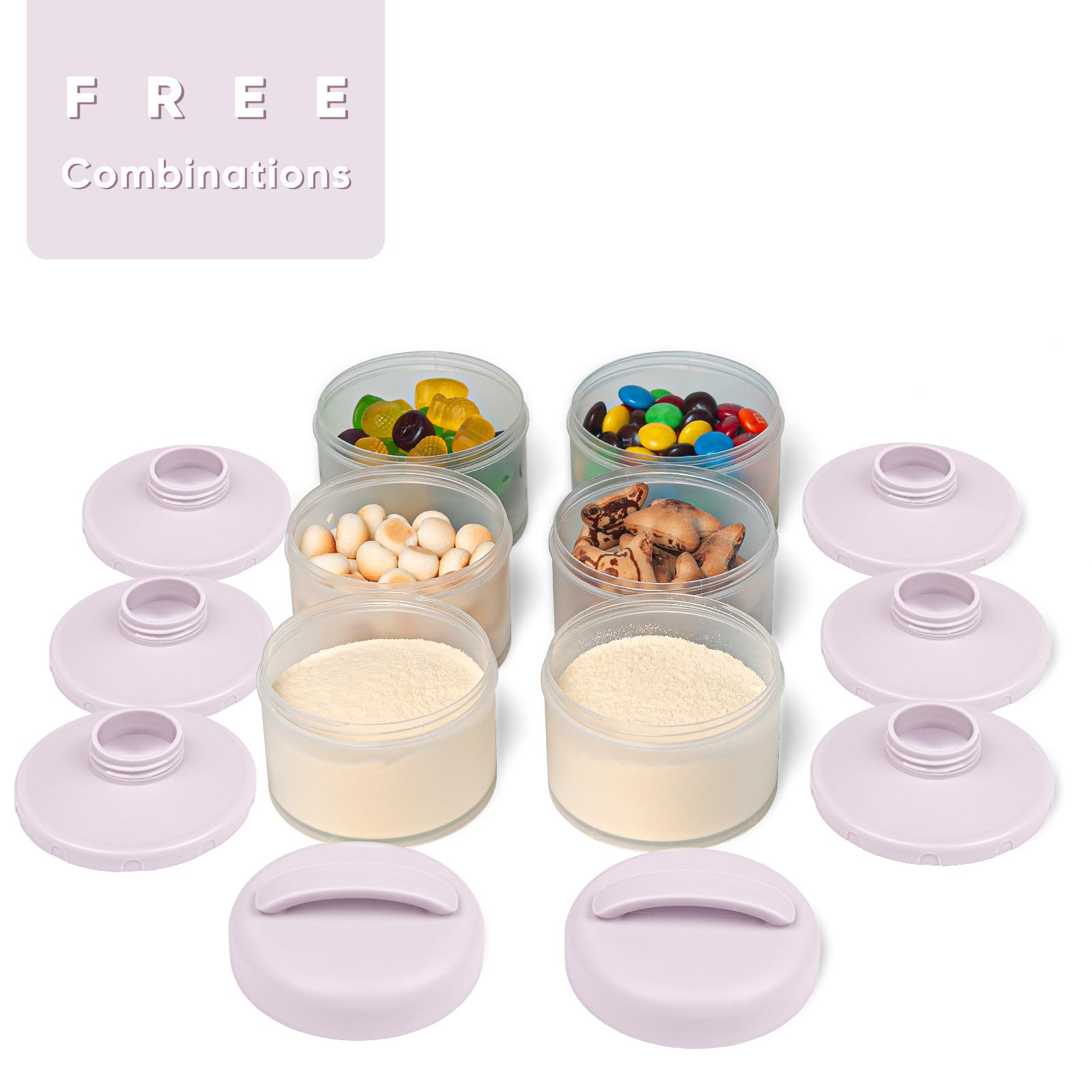 Termichy dispenser compartments stack together for compact travel in a diaper bag.