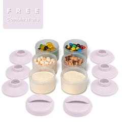 Termichy dispenser compartments stack together for compact travel in a diaper bag.