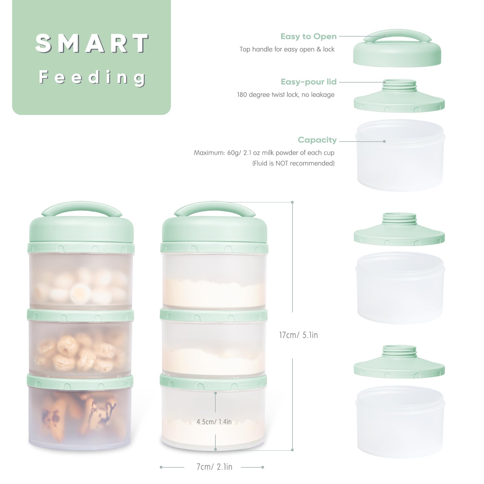 Termichy dispenser compartments open, showing independent funnels for mess-free portions.
