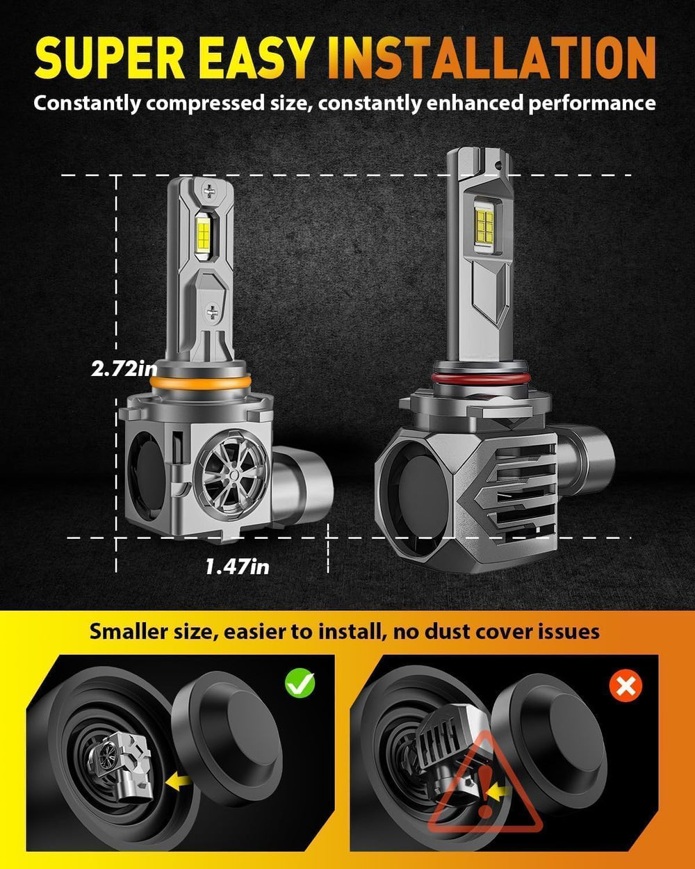 Termitor 9005 9006 bulbs glare-free beam protects oncoming drivers