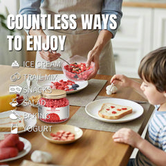 Ternio premium freeze-dried strawberries for beverages and smoothies.