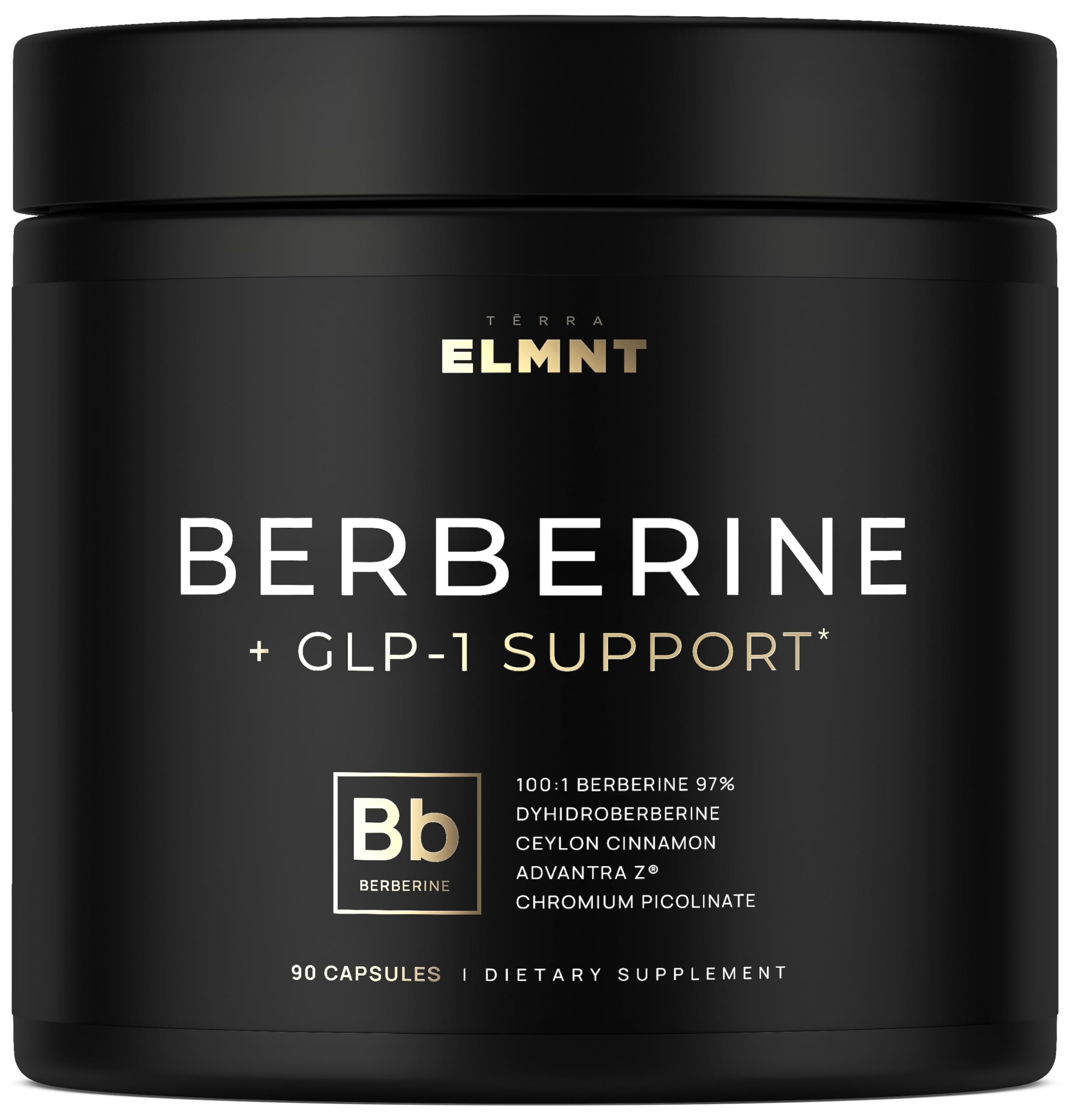 Terra Elmnt Berberine 100x bottle pour suggesting metabolism support potential.
