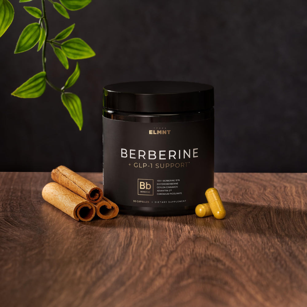 Terra Elmnt Ceylon Cinnamon capsule with aroma and potential glucose metabolism support.