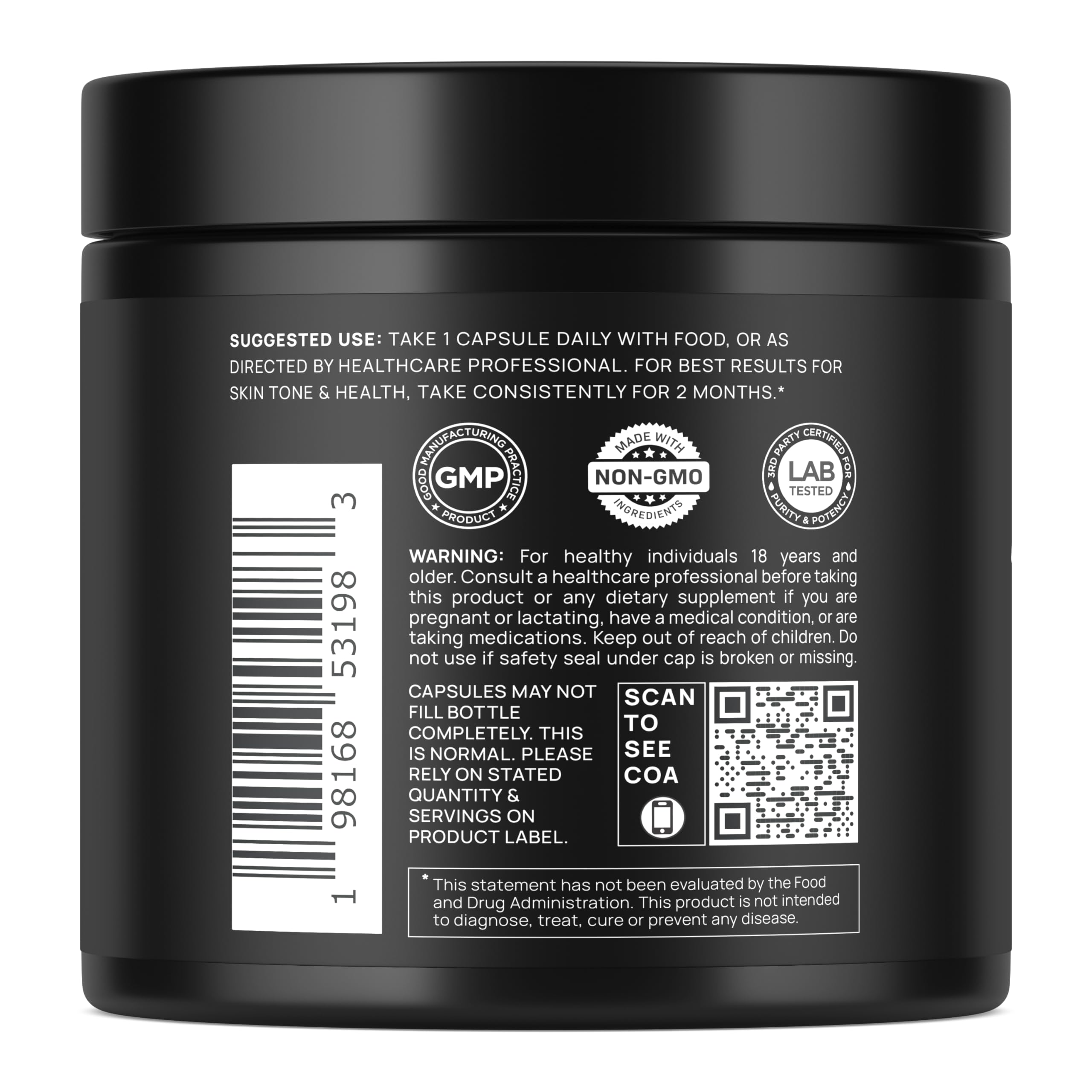 Terra Elmnt capsule label shows high purity and precise potency.