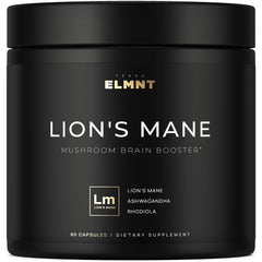 Terra Elmnt Lions Mane 16x strength capsule on bottle—focus-ready nootropic.