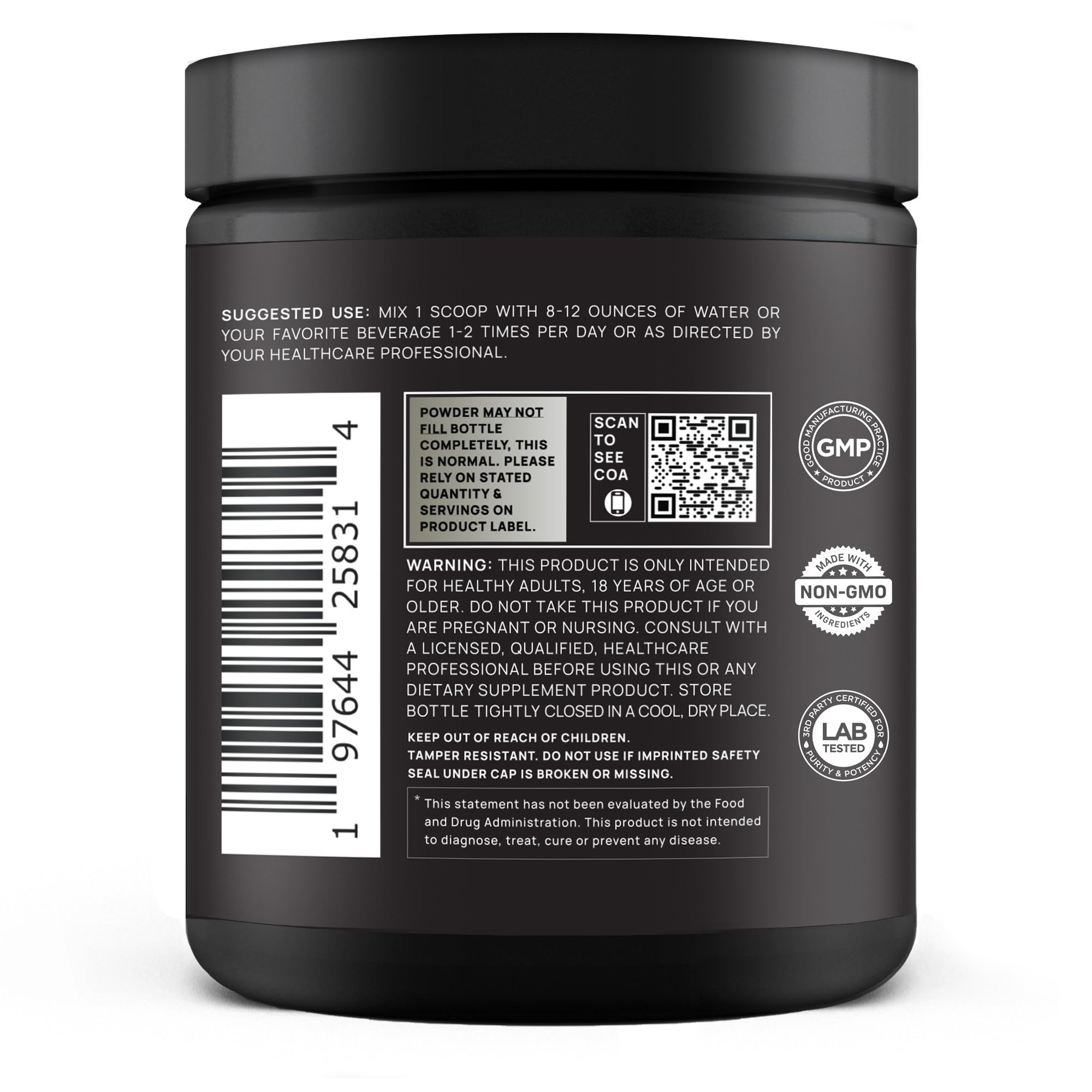 TERRA ELMNT Unflavored collagen powder dissolving in smoothie for seamless mixing