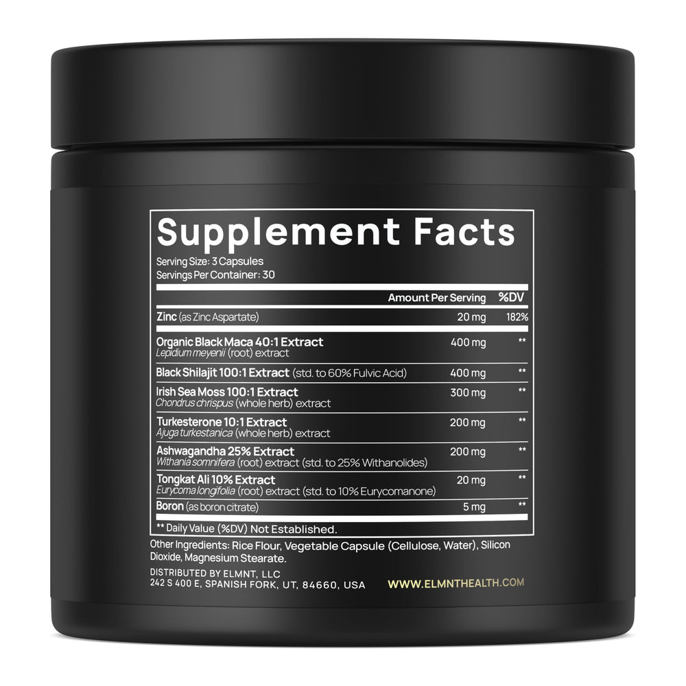 Terra Elmnt Ultra Male lab results COA image reinforces purity.