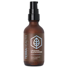 Terra Health Essentials liposomal glutathione bottle for easy daily immune and wellness support.