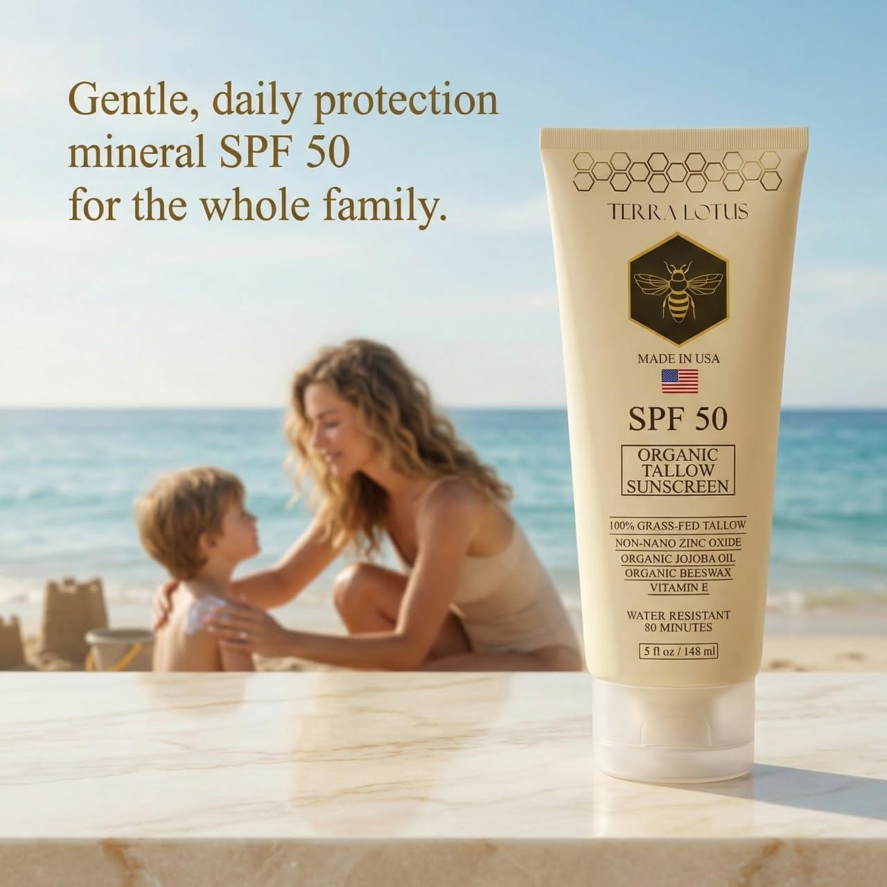Terra Lotus grass-fed tallow image emphasizing nutrient-rich skin support.
