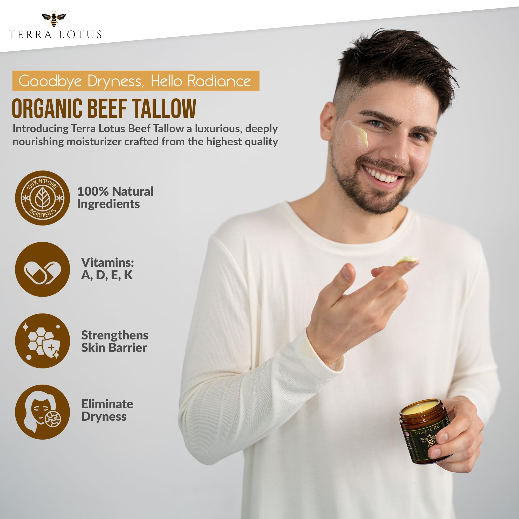 Terra Lotus application on hand demonstrates easy spread and absorption.