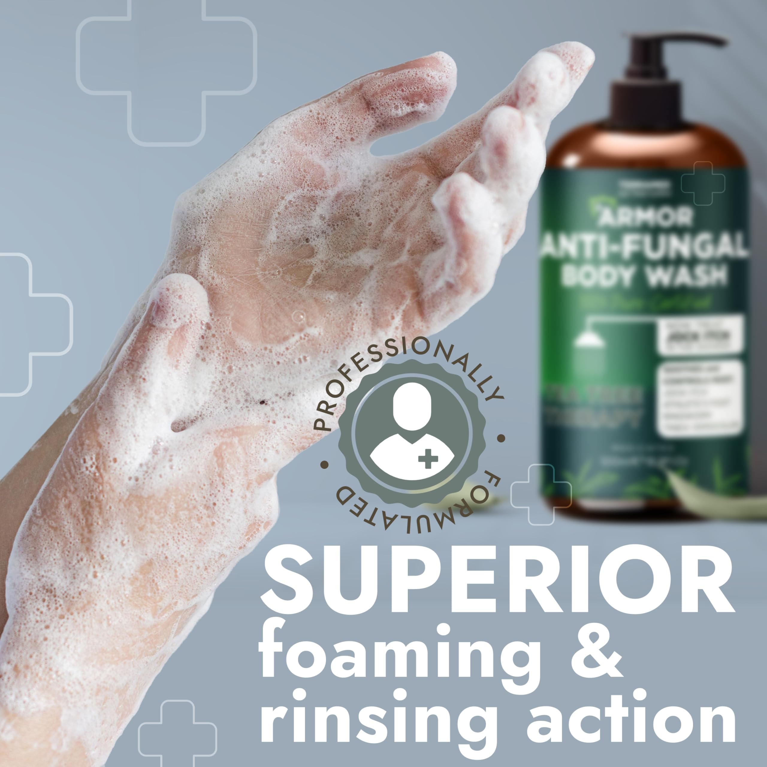 Terramed Just Think Comfort athletes-foot-cleanse bottle for daily hygiene after activity.