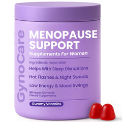 Terramed Just Think Comfort GynoCare gummies bottle for hormone-free menopause support.