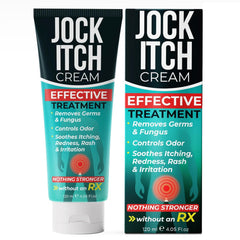 Terramed Just Think Comfort jock itch cream tube provides fast itch relief.