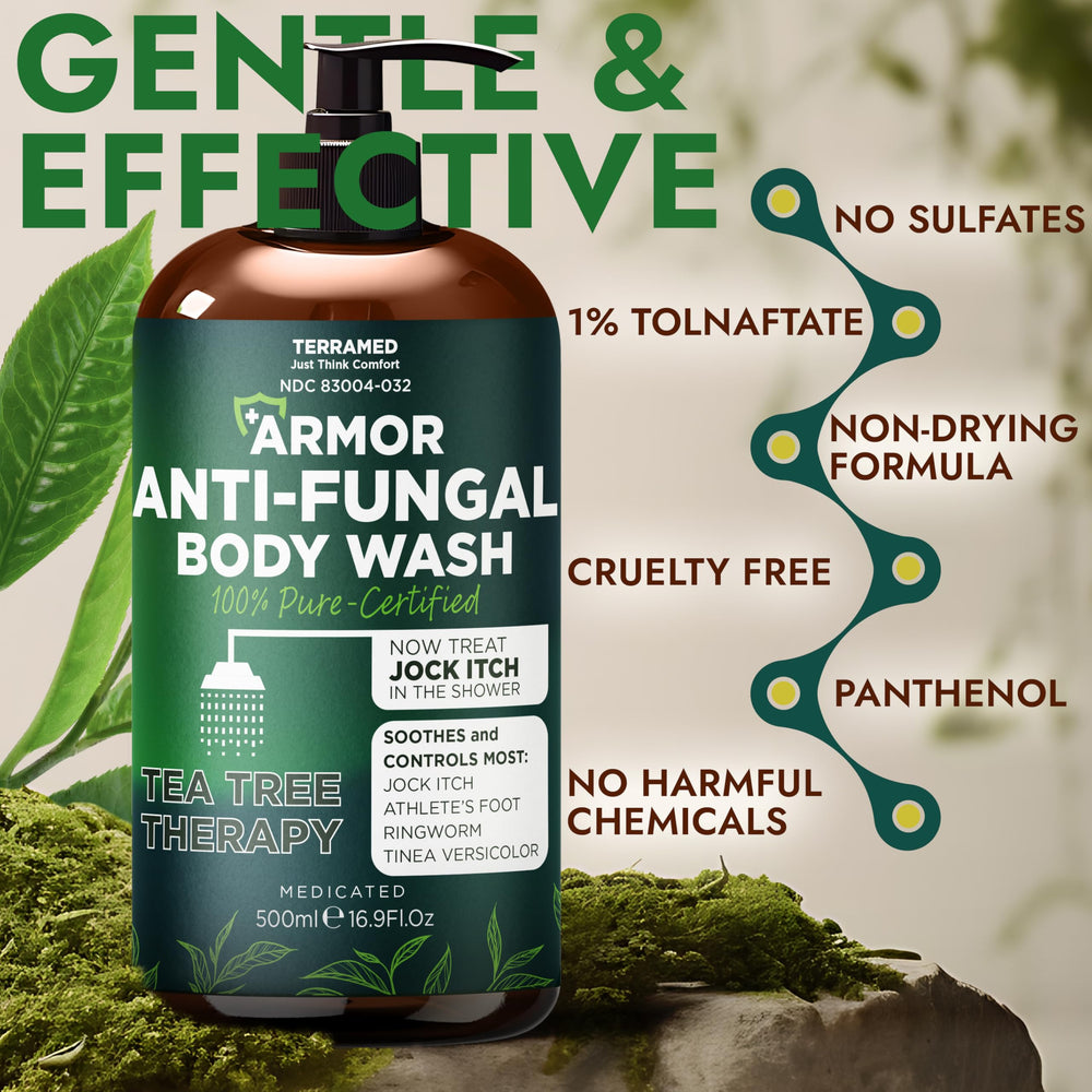 Terramed Just Think Comfort ringworm-relief wash for targeted cleansing.