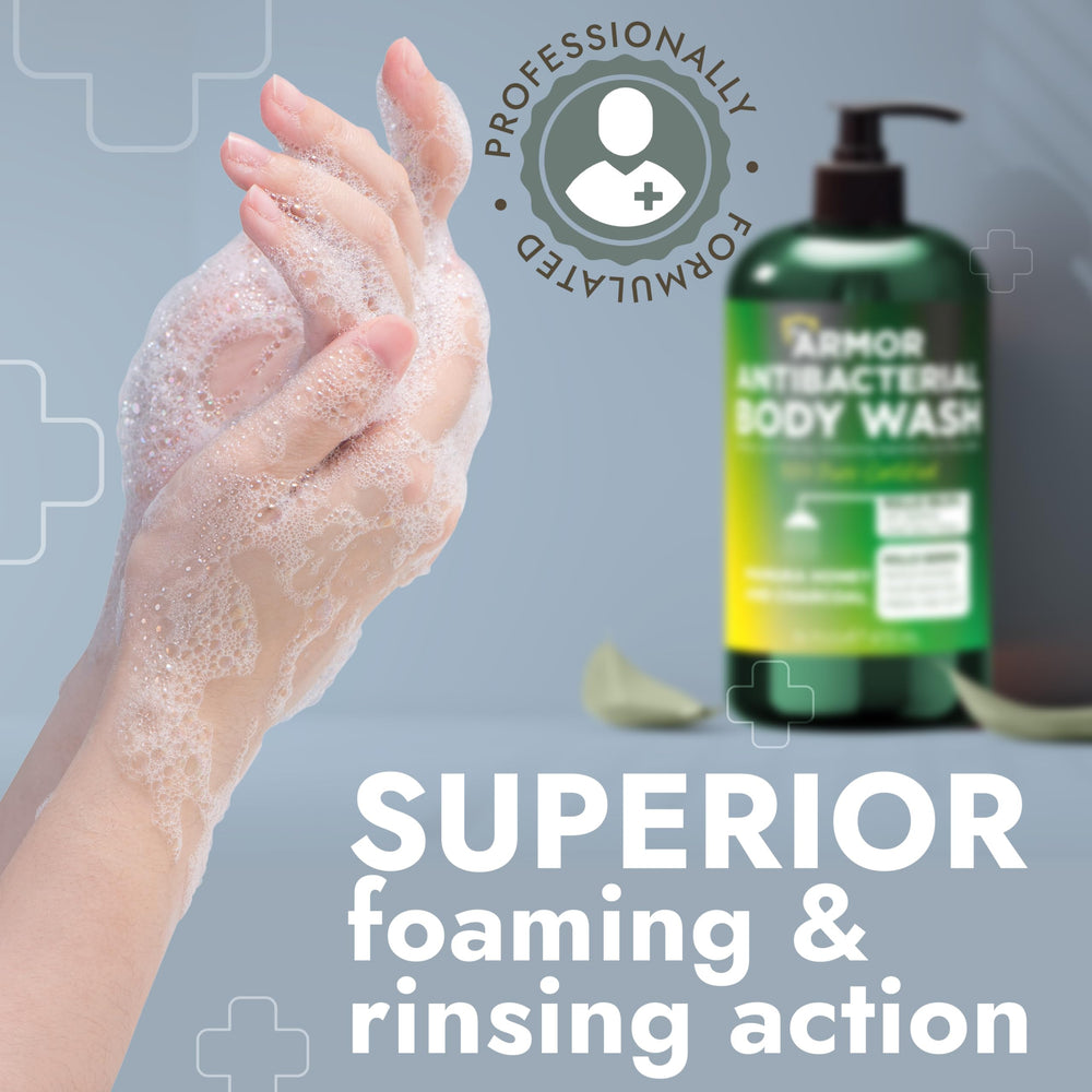 Terramed Just Think Comfort in shower use scene for a quick cleanse.