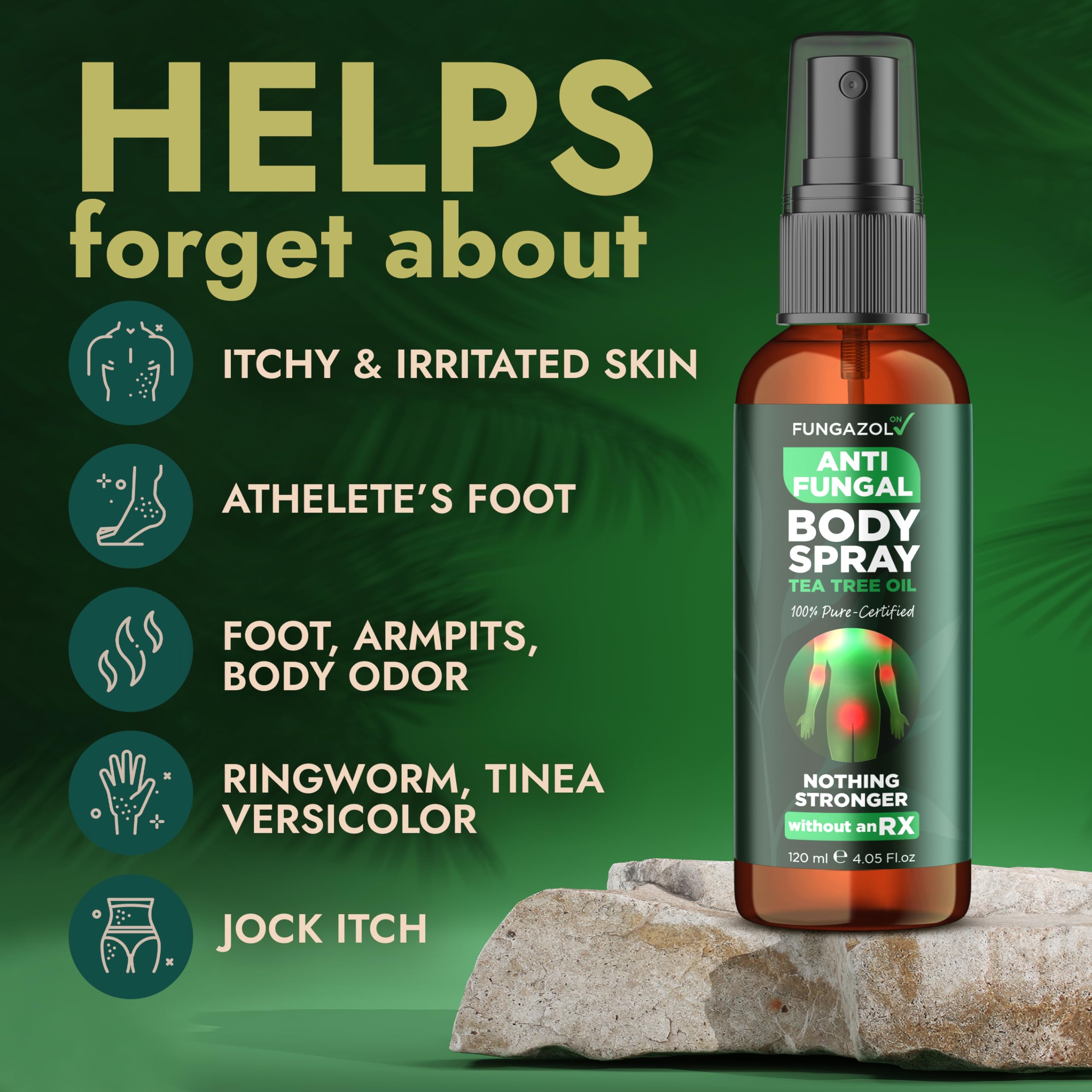 Terramed Just Think Comfort spray on clean dry skin for quick relief