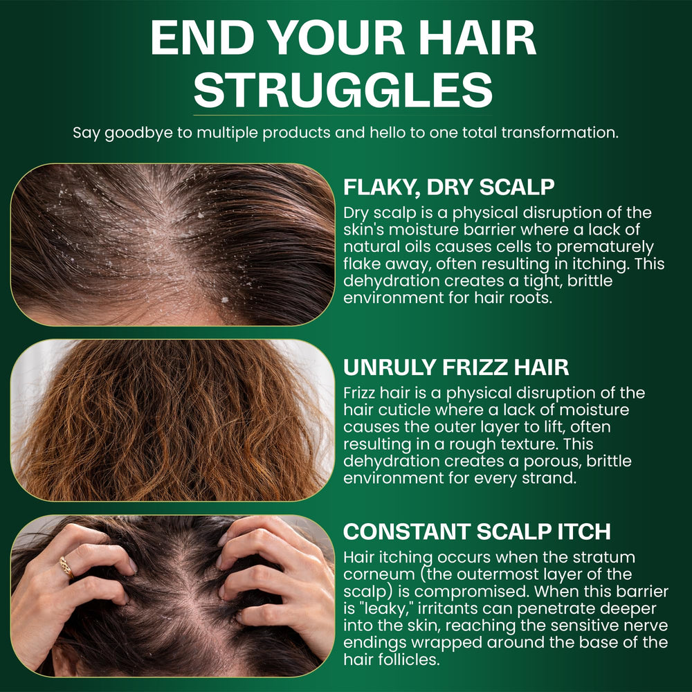 Terramed shower-ready routine image suggests simple integration into daily hair care.