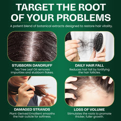 Terramed Tea Tree Oil essence closeup highlighting natural scalp care ingredient.
