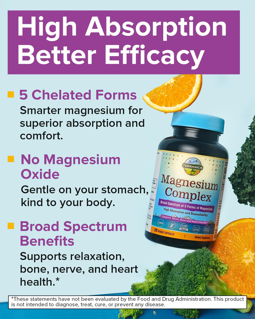 Terranics magnesium capsules glycinate and citrate for high absorption