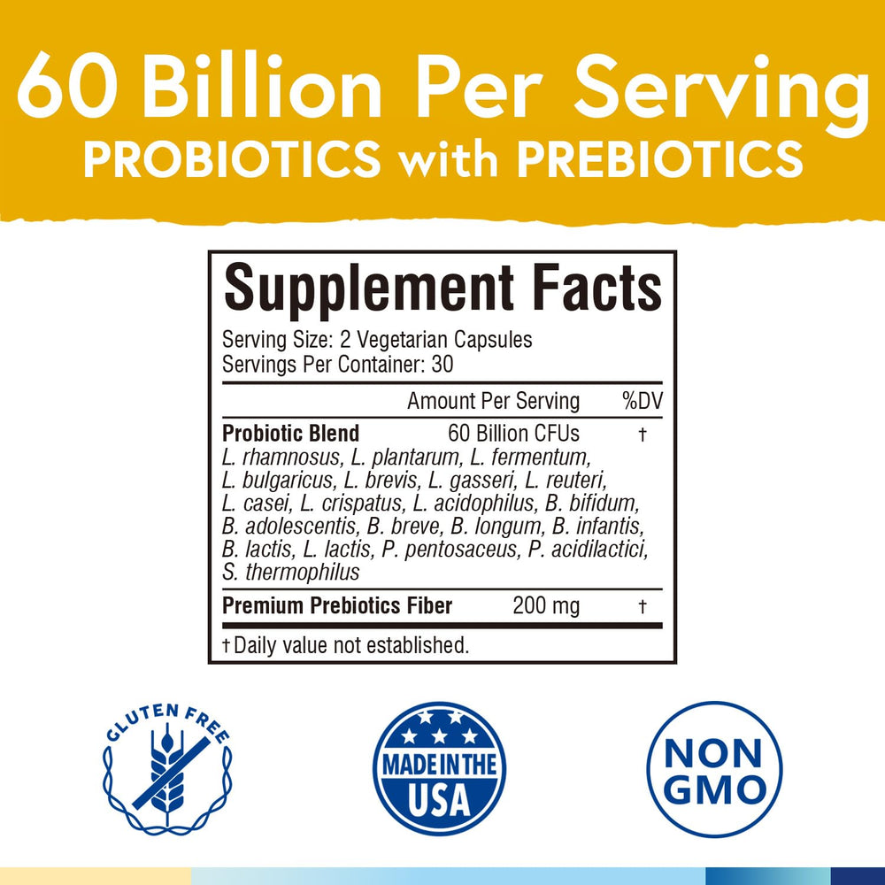Terranics probiotics 20 strains label shows diverse gut flora options