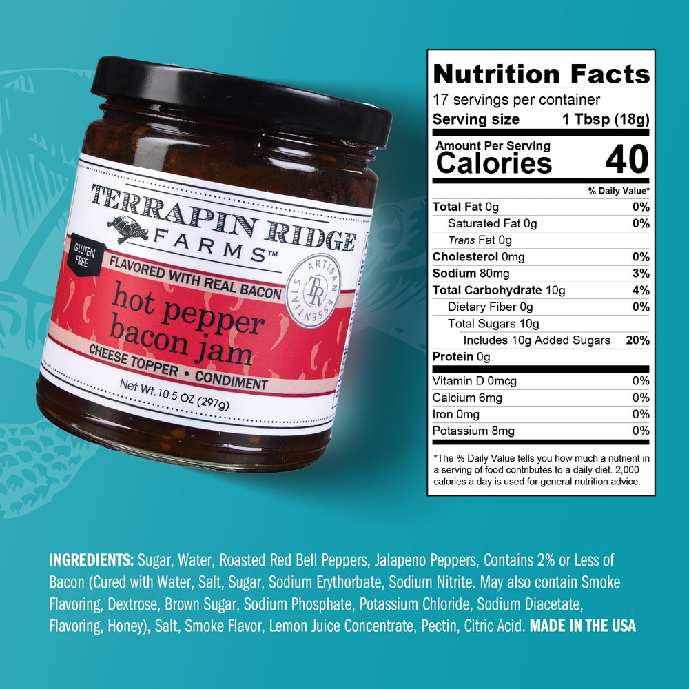 Terrapin Ridge hot pepper bacon jam cream cheese dip perfect for easy parties.