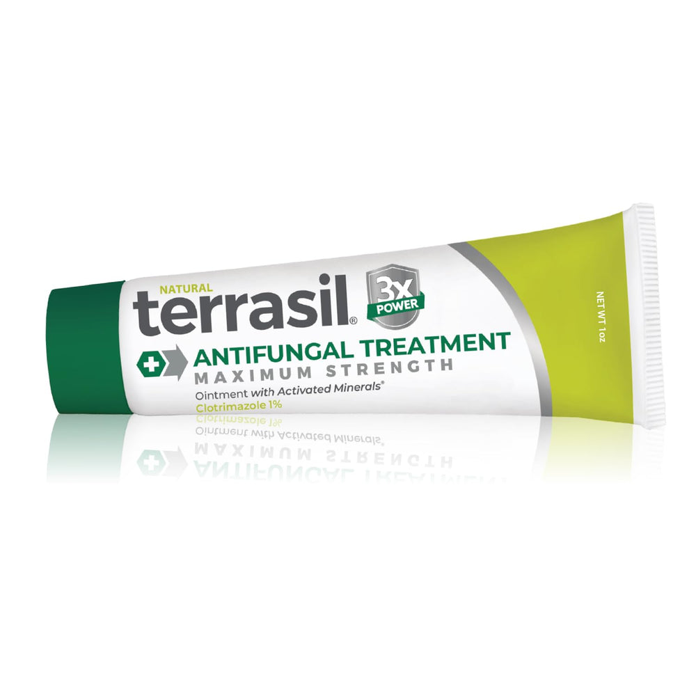 Terrasil antifungal cream 1oz tube close-up, ready for quick relief of fungal infections.