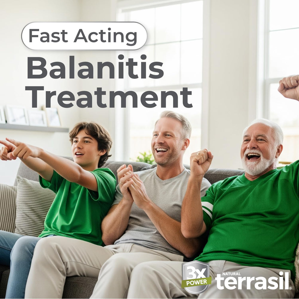 Terrasil Balanitis Relief ointment close-up showing creamy texture