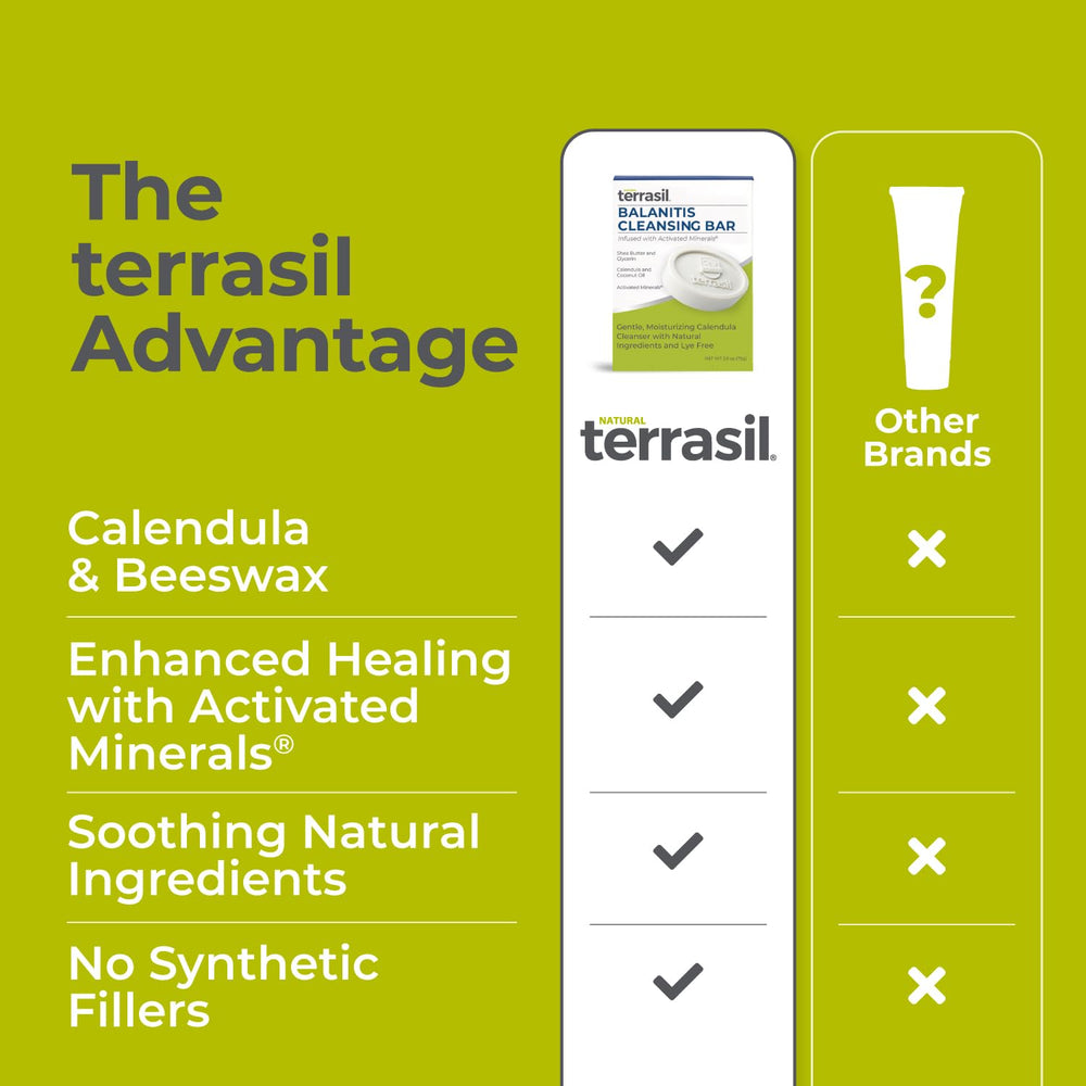 Terrasil Balanitis Soap foaming lather demonstrates easy cleansing