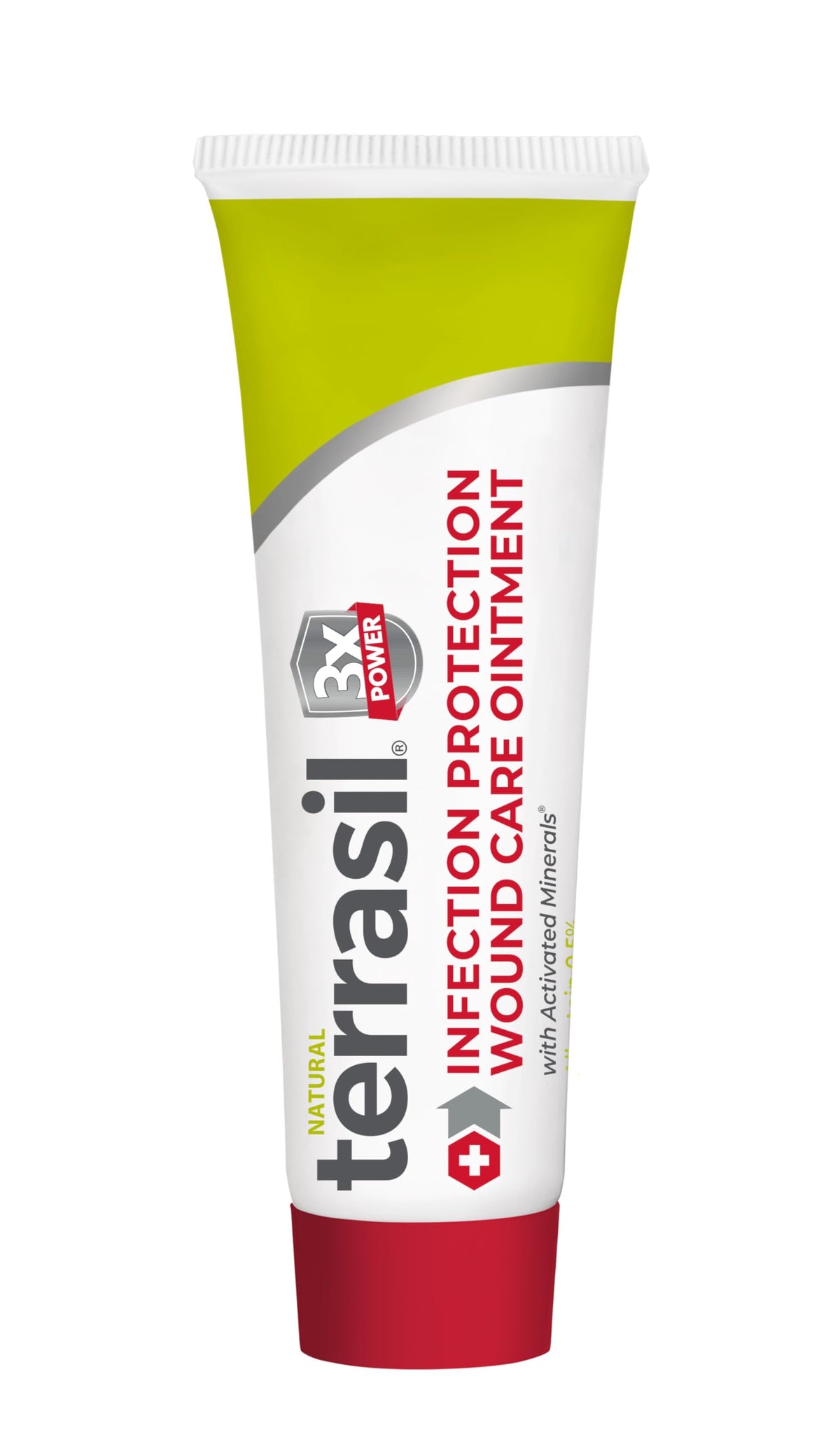 Terrasil Wound Care 3X tube provides infection protection.