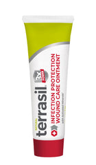 Terrasil Wound Care 3X tube provides infection protection.