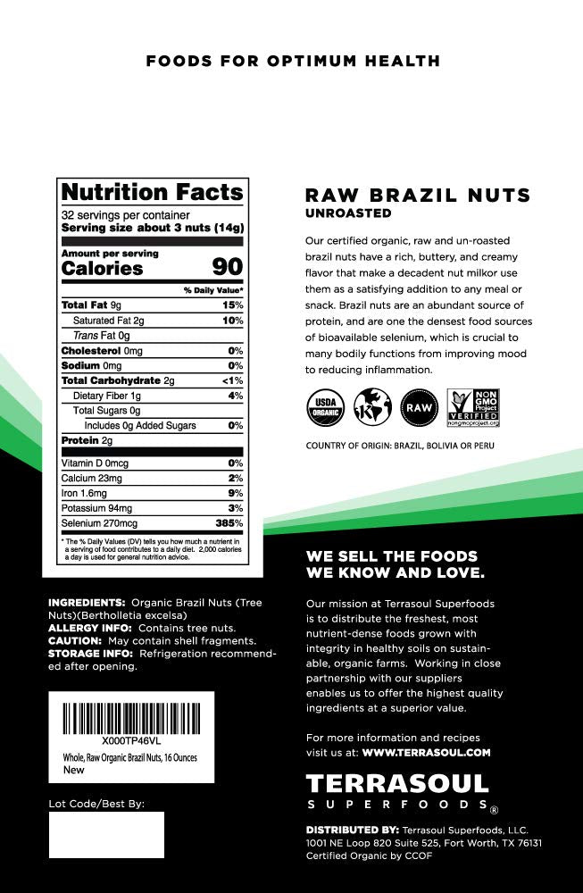 Terrasoul Brazil nuts unsalted close-up, natural texture and wholesome crunch.