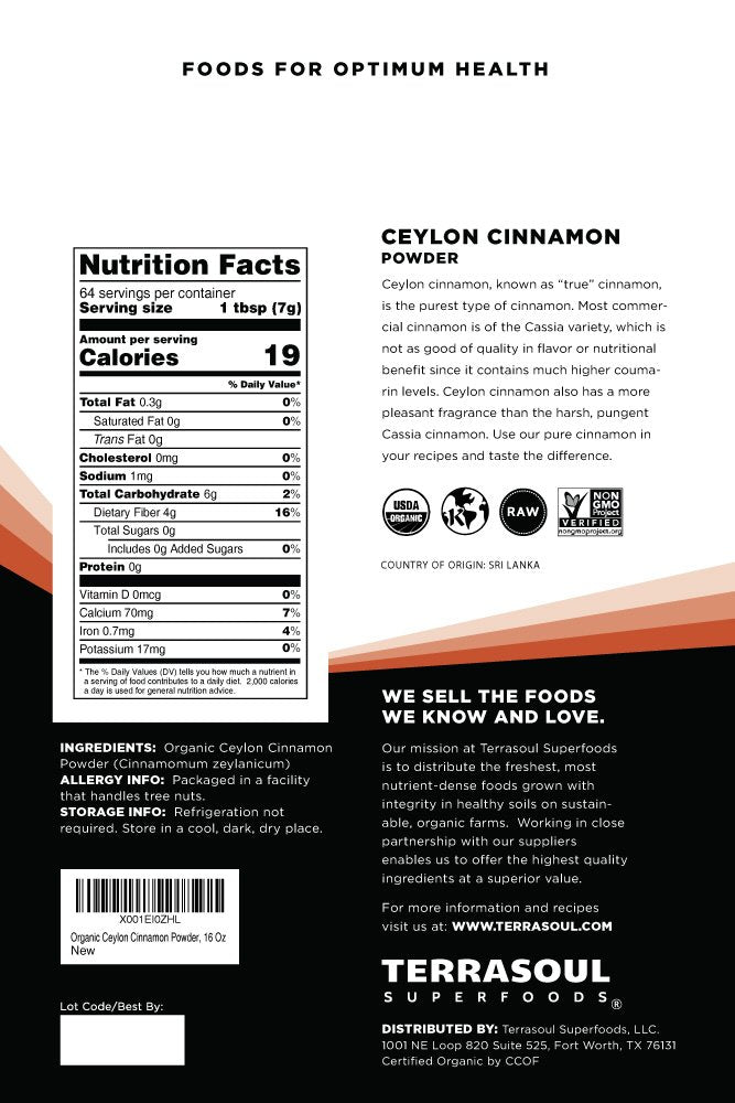 Terrasoul Cinnamon powder close-up showing fine texture ideal for smoothies