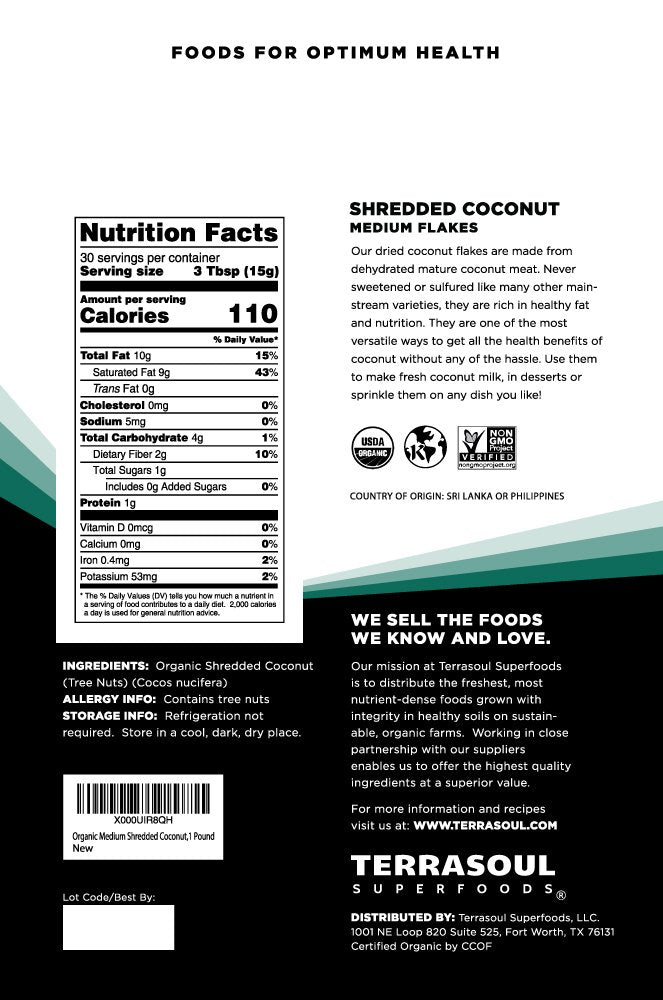 Terrasoul coconut flakes scoop for measured portions in breakfast bowls