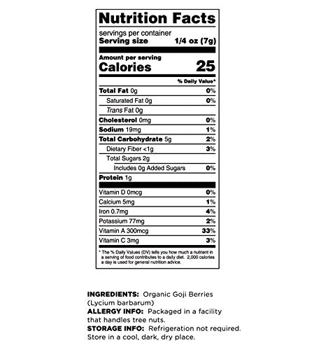 Terrasoul Goji Berries organic label indicating non-GMO vegan ingredients.