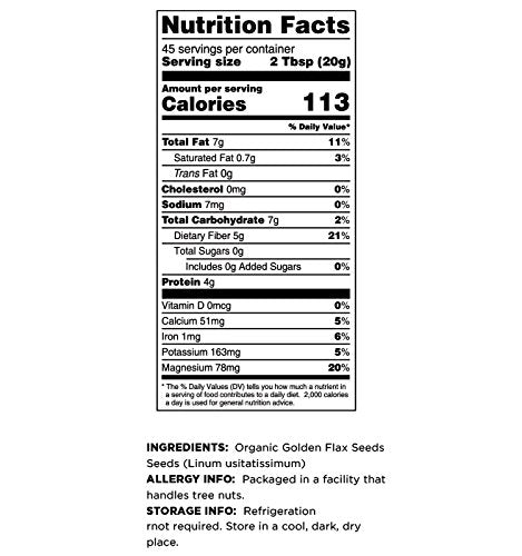Terrasoul Golden Flax Seeds product label, USDA Organic and Non-GMO